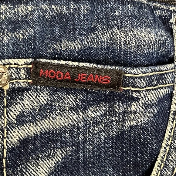 Moda Jeans U.S.A. 36x34 Wide Leg With Belt Baggy Hip Trendy - Picture 4 of 9